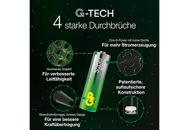 GP - 12x Super Alkaline g-tech aaa Batterie