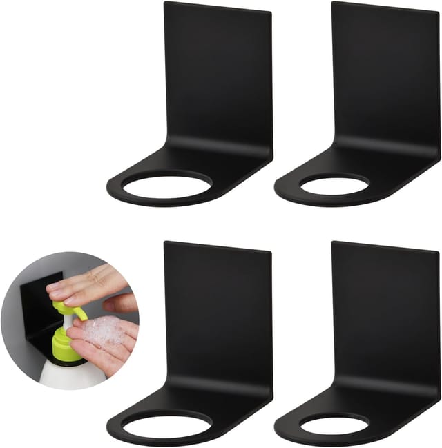 4 Stück Wand-flaschenhalter Für Wand-seifenspender Ohne Bohren, Flaschenhalter Für Seifenspender/leere Pumpflasche/shampoo Und Duschgel-spender/seifenspender - Csparkv