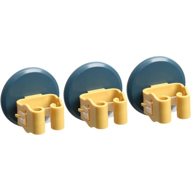 Csparkv - 1 Set Mopp-Besenhalter, Mopp-Clip, Mopp-Besen-Clips, Halterung, nahtloser Besenhalter, Wandmontage, Besenhalter, Besen-Clip, Besenhalter, 3