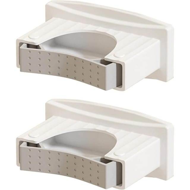 Csparkv - 2 Stück platzsparende Mopp-Organizer zur Wandmontage, ohne Bohren, Mop-Aufbewahrungsclip, verstellbare Klemme, Upgrades für das Heimbüro