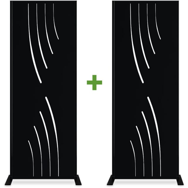 Set mit 2 Dekorplatten VELETA Schwarz H.160cm Vollmuster