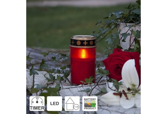 Heitronic LED Grablicht, batteriebetrieben, Kerzeneffekt