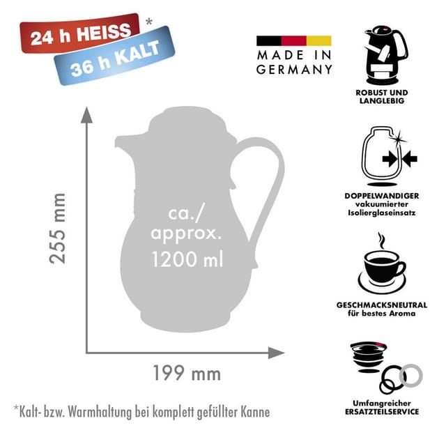 ROTPUNKT 830 Thermoskanne 1,2 l Schwarzkirsche