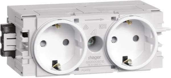 Hager Steckdose 2-fach Wago C-Profil vw GS20009016