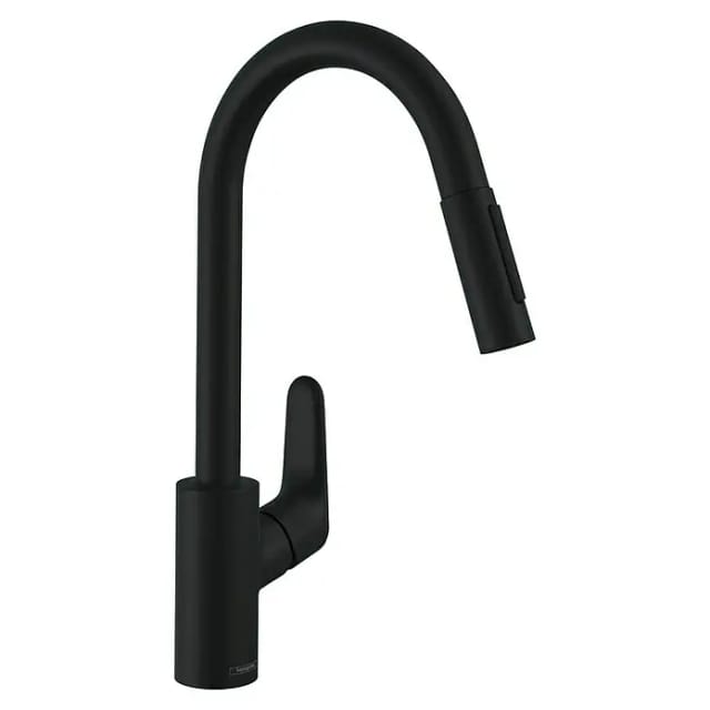 Focus M41 - Spültischarmatur mit ausziehbarer Geschirrbrause, schwarz matt 31815670 - Hansgrohe