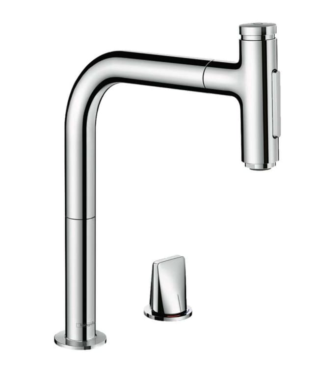 M71 - Spültischarmatur M7120-H200 mit ausziehbarer Geschirrbrause, 2-Loch Montage, sBOX, verchromt 73818000 - Hansgrohe