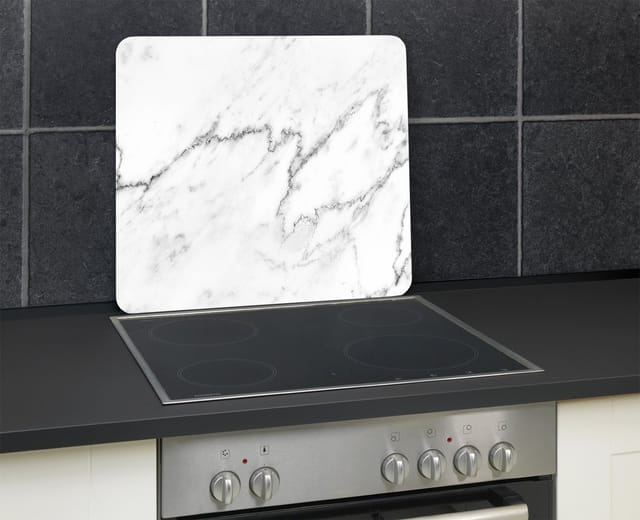 Maximex Multi-Platte Marmor, für Glaskeramik Kochfelder, Schneidbrett, Mehrfarbig, Gehärtetes Glas mehrfarbig, Silikon transparent - mehrfarbig