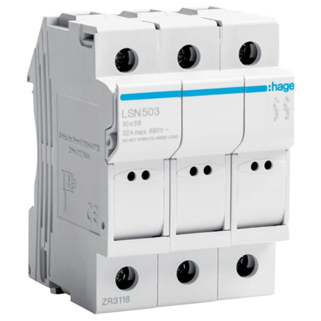 Sicherungshalter 32A 3P 400V L38 3 Module 10X38 LSN503 - Hager