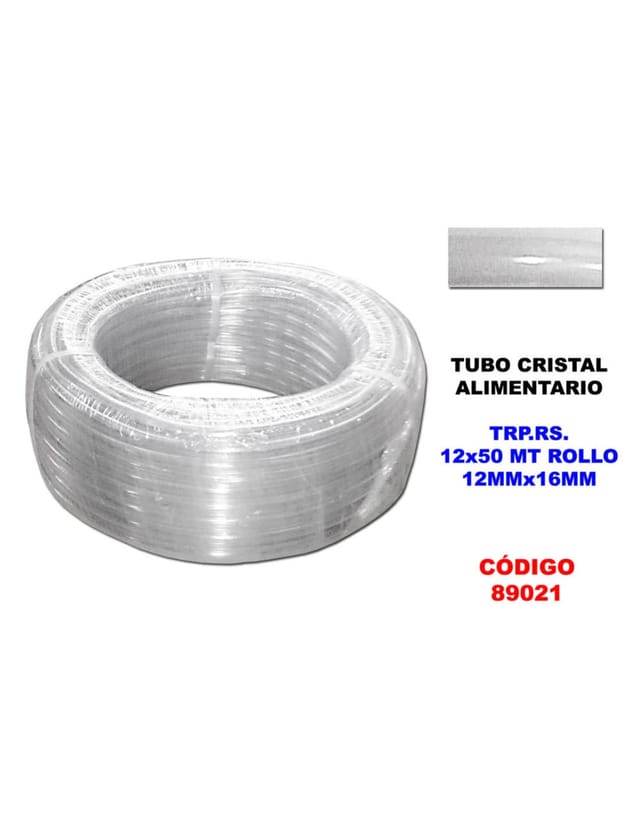 TRP.RS Lebensmittelglasrohr. 12 x 50 m Rolle 12 mm x 16 mm