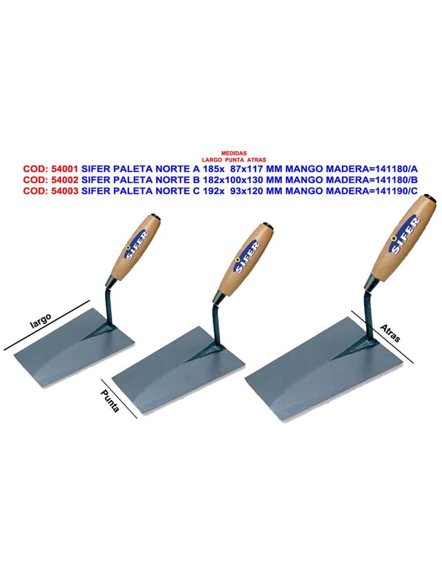 North palette a 185x87x117 mm holzgriff 141180/A - Sifer