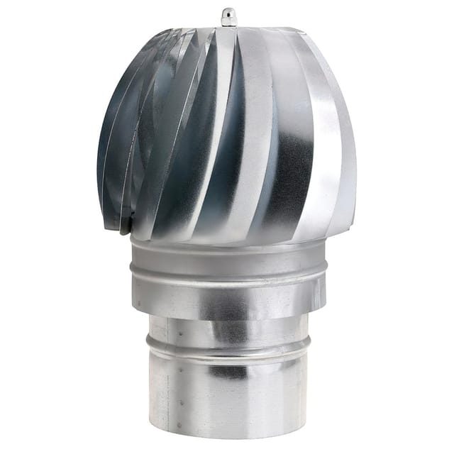 Wolfpack - Verzinkter Zugverbesserer mit Turbine für Ofenrohr 120 mm.