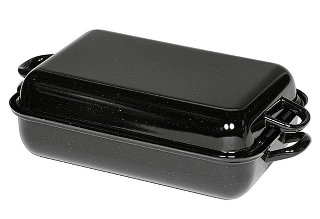 Bräter Profi 37x26x12,5cm schwarz emailliert mit Deckel