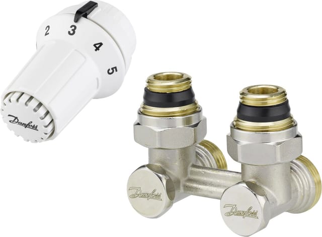 Thermostat-Set Hahnblock Home ras-c rlv-ks 1/2 Eckform Heizkörperthermostat - Danfoss