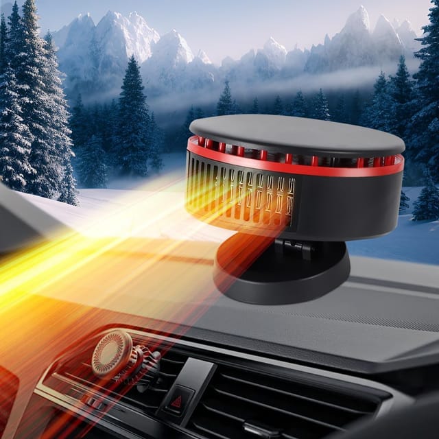Autoheizung, tragbarer 12-V-Heizlüfter fürs Auto mit 2-in-1-Heizung und Kühlung, schnelles Aufheizen der Windschutzscheibe des Autos, Anschluss an