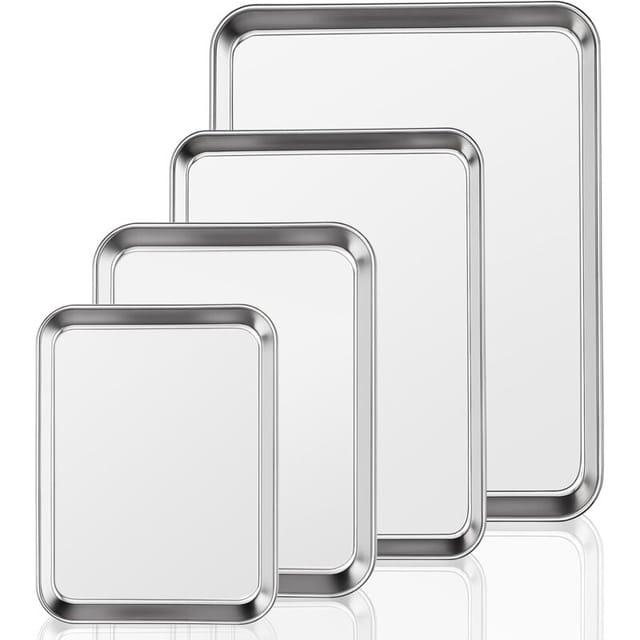 Tigrezy - 1-teiliges Backblech-Set, Backblech-Set aus Edelstahl, Backblech-Set mit Rand – gesund, ungiftig, leicht zu reinigen, spülmaschinenfest