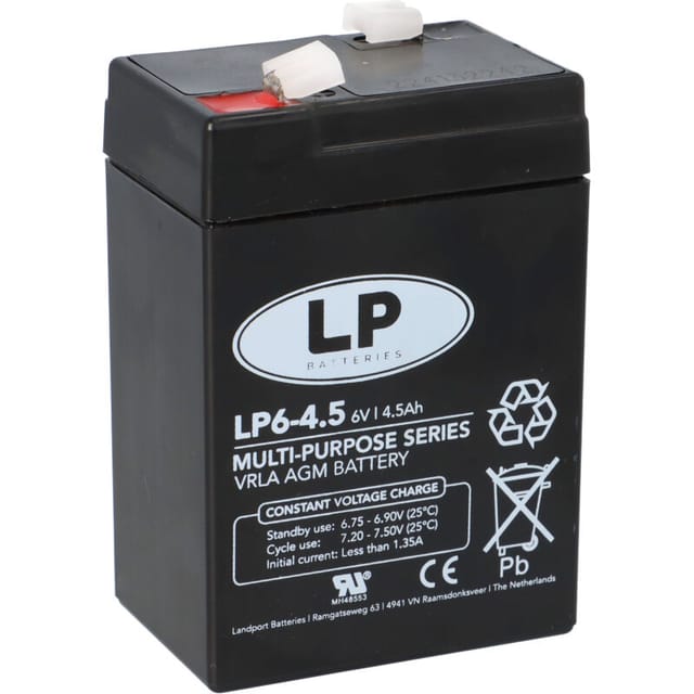 Blei Akku LP6-4,5 6V 4,5Ah agm T1 wartungsfrei - Landport