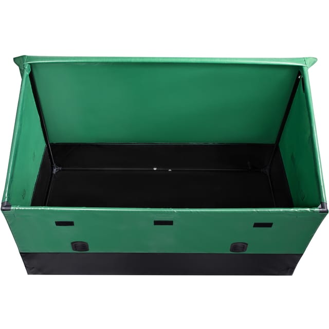 Mophorn 150 Gallonen Outdoor-aufbewahrungsbox, Wasserdichte Pe-plane-deckbox Mit Verzinktem Rahmen, Allwetterschutz, Tragbar Für Camping, Garten, Poolrand, Hof, Braun & Blau