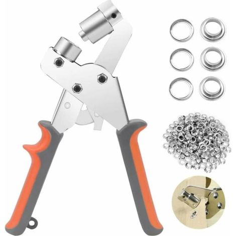 Ösenzange, Professionelles Ösenbohrset, 100 Stück (10 Mm Innendurchmesser), Ösenzange Für Pvc, Stoff, Leder, Vorhänge, Planen, Sonnenblumen-canvas.
