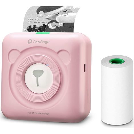Bear Tragbarer Taschendrucker, Peripage Mini Bluetooth-thermodrucker Kompatibel Mit Android, Ios Und Windows (rosa)