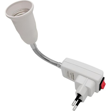 E27-fassung Mit Schalter, Europäischem Steckeradapter Und 20 Cm Langem, Um 360° Schwenkbarem Arm Für E27-led-lampen, Küchenlampen, Leselampen, Wandleuchten (leuchtmittel Nicht Enthalten).