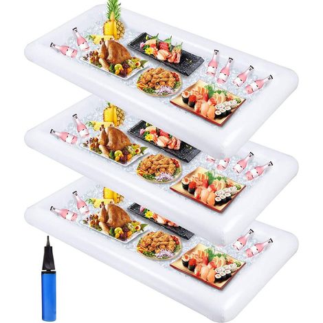 3-teiliges Aufblasbares Bar-, Kühlbox- Und Salat- Sowie Eis-picknick-servierset