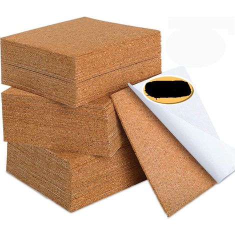 Selbstklebende Korkquadrate, 110 Stück, 4 X 4 Zoll Korksperrholz
