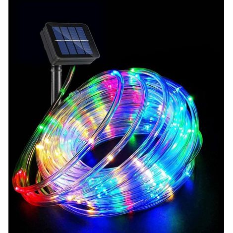 Solaire Ruban Lumineux, 100 Led-leuchten Aus Fil De Tube De Cuivre, 8 Modi, Dekorationsleuchte Solaire Extérieur Für Noël Jardin Cour Chemin Clôture Arbre Backyard-
