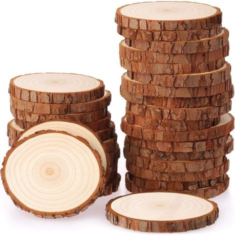 30 Naturholzscheiben – Durchmesser 6-7 Cm – Dicke 0,8 Cm – Getrocknet Und Poliert – Für Weihnachts- Und Hochzeitsdekorationen