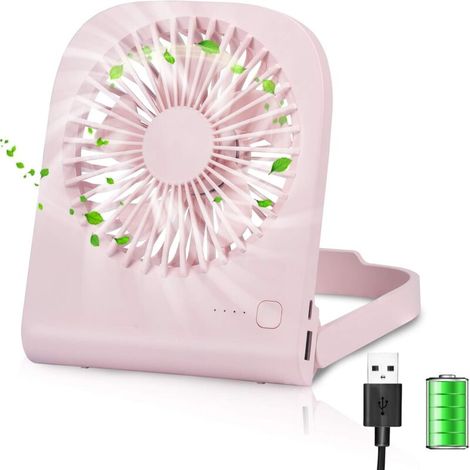 Tischventilator, Mini-usb-ventilator, 4800 Mah, Große Kapazität, Starker Luftstrom Mit 4 Geschwindigkeitsstufen, Tragbarer Ventilator