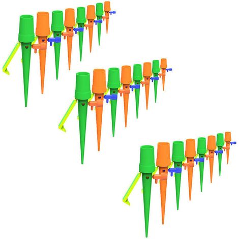 24-teiliges Tropfbewässerungsset, Automatische Bewässerungsstäbe Mit Kippsicherungen, Passend Für Alle Tropfer, Für Zimmer- Und Gartenpflanzen