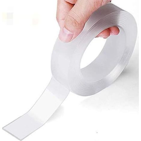 Doppelseitiges Klebeband, Hochviskoses Doppelseitiges Klebeband, Nach Waschen Und Trocknen Mit Wasser Wiederverwendbar, Vielfältige Anwendungsmöglichkeiten, (3 Meter / 9,8 Fuß)