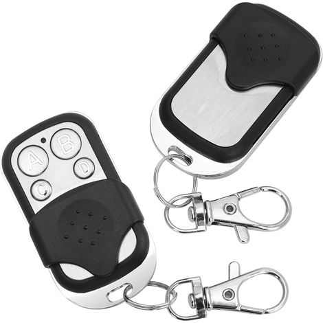 Universelle Garagentor-fernbedienung, 2er-pack Drahtlose Garagentor-/auto-fernbedienungen, 433 Mhz, Tastenklonfunktion, 4 Tasten