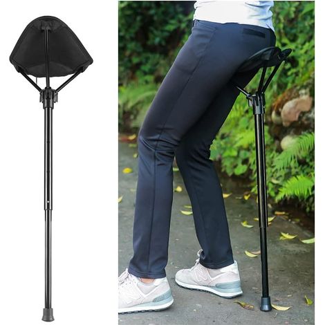 Klappbarer Dreibeinhocker – 3 Höhenverstellpositionen, Tragbarer Outdoor-dreibeinhocker Mit Tragetasche