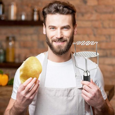 Kartoffelstampfer Aus Edelstahl Mit Rutschfestem Griff