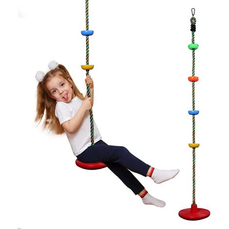 Kinderscheibenschaukel Mit Kletterseil, Untere Scheibenschaukel