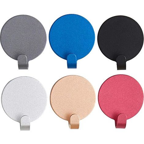 Dekorative Runde Klebehaken Aus Aluminium Für Die Wand Zur Aufbewahrung Von Kleidung, Handtüchern, Taschen Und Hüten – Für Zuhause Oder Büro (6 Stück)