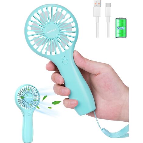Mini-tragventilator, 5000-mah-akku, Kleiner Usb-taschenventilator Für Den Innen- Und Außenbereich
