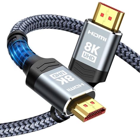Ultraschnelles, Geflochtenes Hdmi-kabel – 4k Mit 120 Hz, 8k Mit 60 Hz, Dts:x, Hdcp 2.2 Und 2.3, Hdr10, Kompatibel Mit Roku Tv, Ps5, Hd-fernsehern Und Blu-ray-playern