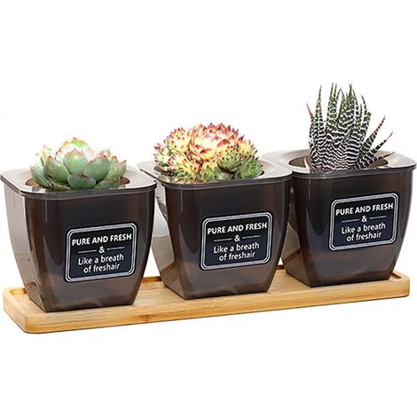 3er-set Kräutertöpfe, Indoor-töpfe Mit Wasserreservoir, Atmungsaktive Töpfe, Topfset