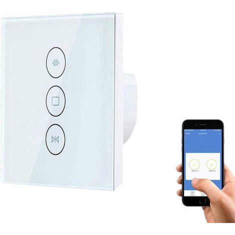 Wlan-fähiger Rolloschalter, Wandmontierter Vorhangschalter, Kompatibel Mit Alexa-sprachfernbedienung, Wlan-touchschalter, Touch-wandschalter [neutralleiter Erforderlich]