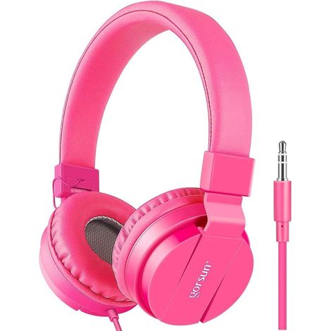 Kinderkopfhörer, Faltbar Und Mit Verstellbarem Kopfbügel, 3,5-mm-klinkenstecker, Kompatibel Mit Mobiltelefonen Und Mp3/4-playern (rosarot)