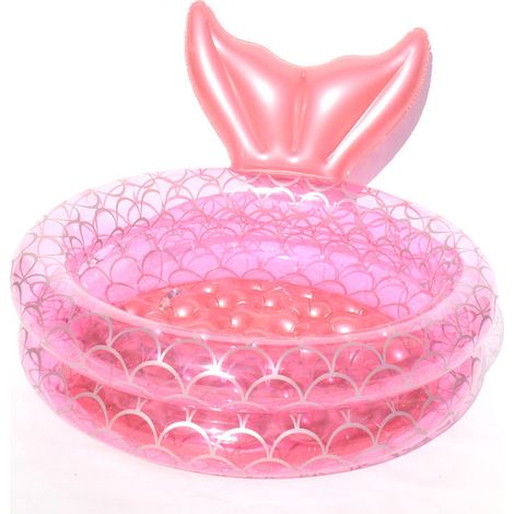 Aufblasbares Rosa Meerjungfrauen-schwimmbecken Für Kinder, 150 Cm