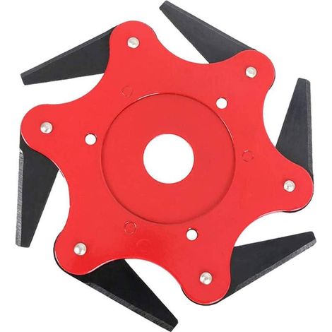 6-klingen-trimmerkopf Aus Stahl, Verbesserte Universalklingen Für Freischneider, Professionelle Metalloberfläche (rot)