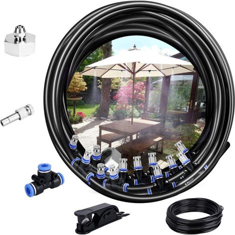 Nebelsystem, 10-meter-bewässerungssystem, Nebelsystem Für Den Außenbereich, Kühlsystem, Ideal Für Gartenpavillon, Garten, Terrasse, 10 Düsen (schwarz)