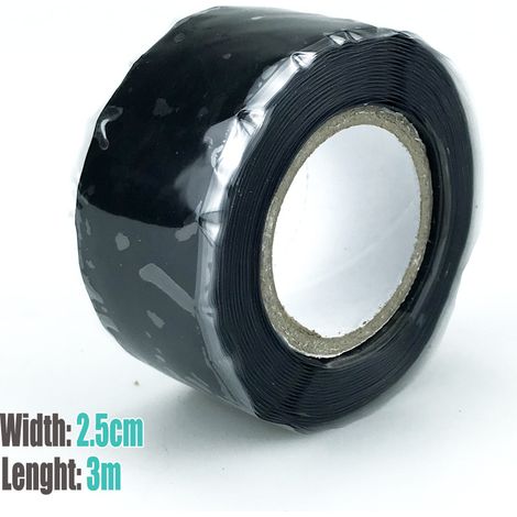 Schwarzes, Selbstklebendes Silikon-reparaturband Von 3m, Druck- Und Hitzebeständig, Zur Reparatur Von Lecks