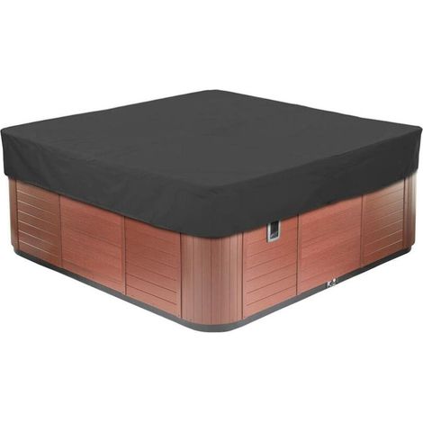 Quadratische Abdeckung Für Garten-whirlpools, Schützende Poolabdeckung Aus 210d Oxford-gewebe, Wasserdicht, Staubdicht, Uv-beständig, In Verschiedenen Größen Erhältlich, Schwarz, 231 X 231 X 30 Cm