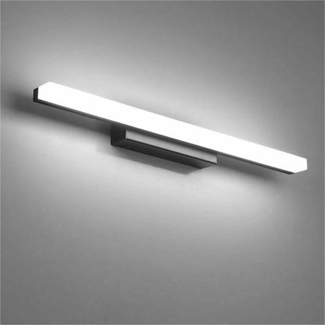 Led-wandleuchte Für Badezimmer Mit Spiegel, 40 Cm, Kaltweiß 9 W 6000 K, Schwarz, 800 Lm Innenbeleuchtung, Nicht Dimmbar [energieklasse F]
