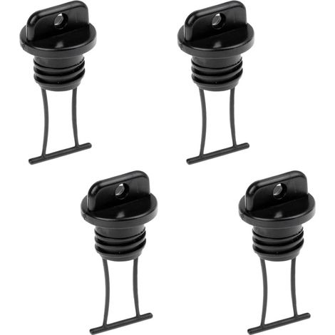 Set Mit 4 Universellen Schwarzen Kunststoff-ablassstopfen Für Kajak-, Kanu- Oder Bootsrümpfe - Kajakzubehör
