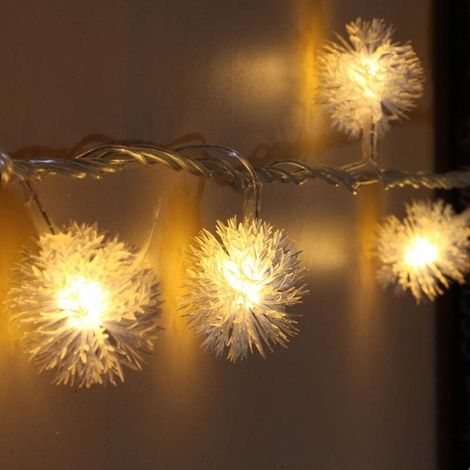 Schneekugeln, 2,5 M / 20 Led-weihnachtslichterkette Mit Fernbedienung, Wasserdichte Dekoration Für Drinnen Und Draußen, Hochzeiten, Partys, Weihnachtsbaum (warmweiß)