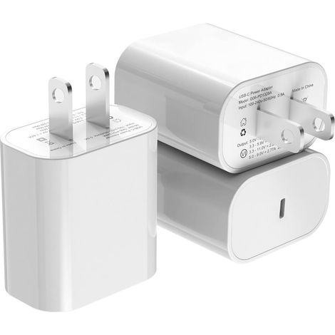 Schnelllade-handyladegerät, Kompatibel Mit Apple-netzteilen (3 Stück, Weiß, Usa)